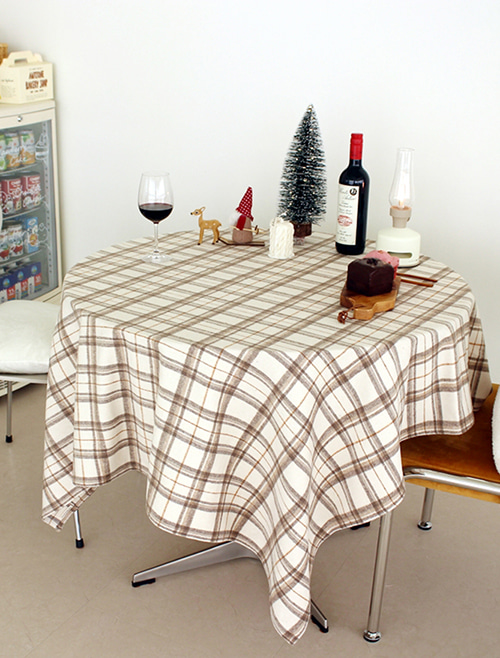 토피넛 체크 기모 감성 크리스마스 겨울 2인 - 8인 홈 파티 식탁보 테이블보 커버
